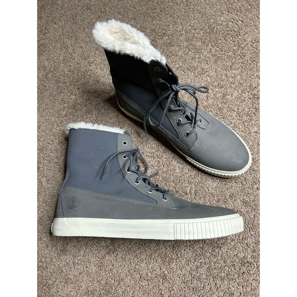Timberland Womens 11 Skyla Bay 6 Inch Gray Nubuck Fold Down Sneaker Boots A2J7X